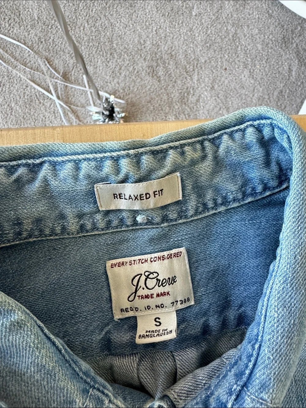J. Crew Light Blue Denim Button-Down Shirt